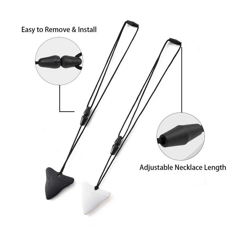 Asfroy 2 PCS Sensory Chew Necklaces - Chew Necklaces for Sensory Kids, Shark Tooth Necklace, Baby Teething Child Chewing Autism Adult, YQZIYOU - Image 3